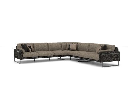 Braun Großes Sofa Wohnzimmer Ecksofa L-Form Couch Luxus Garnitur Neu